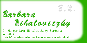 barbara mihalovitzky business card